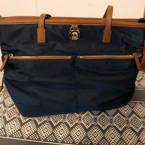 MK navy nylon purse